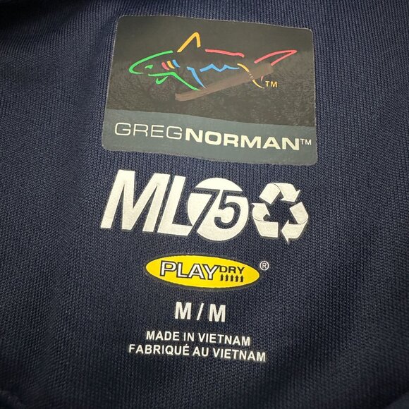 Greg Norman Mens Colorblock Polo Shirt M 100% Polyester Whistling Straits Logo - Picture 5 of 7